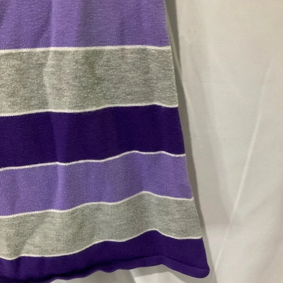 Children’s Place Girls Striped Everyday Short Sleeve Dress Size 5/6 Purple/Grey - Picture 8 of 16